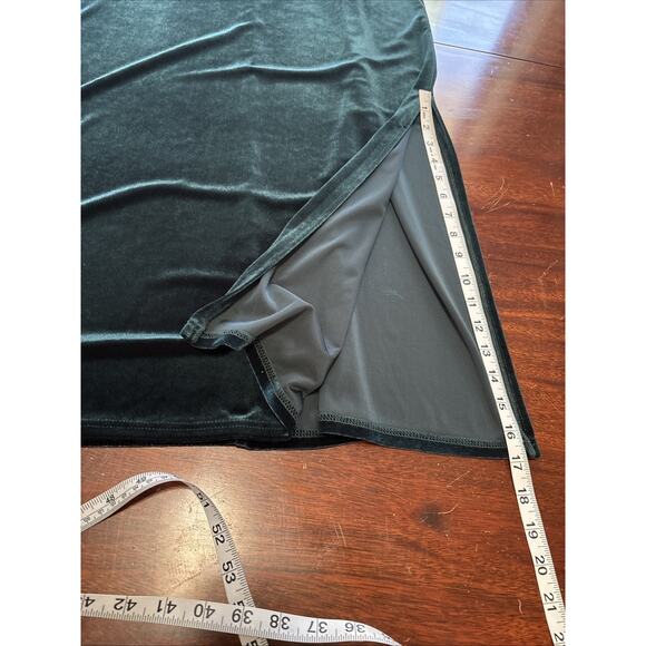 K Studio Green Velvet Maxi Dress Jacket Set Sz 16 Evening Cocktail Holiday Event - Picture 6 of 9